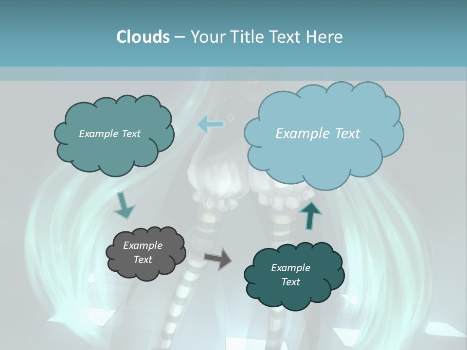 A Girl With Long Hair Is Standing In Front Of A Blue Background PowerPoint Template