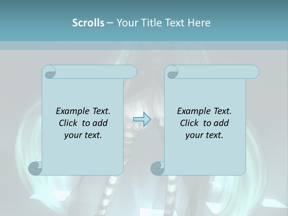 A Girl With Long Hair Is Standing In Front Of A Blue Background PowerPoint Template