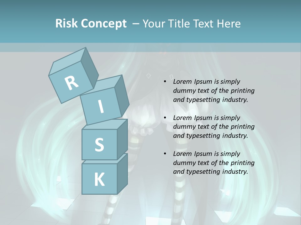 A Girl With Long Hair Is Standing In Front Of A Blue Background PowerPoint Template