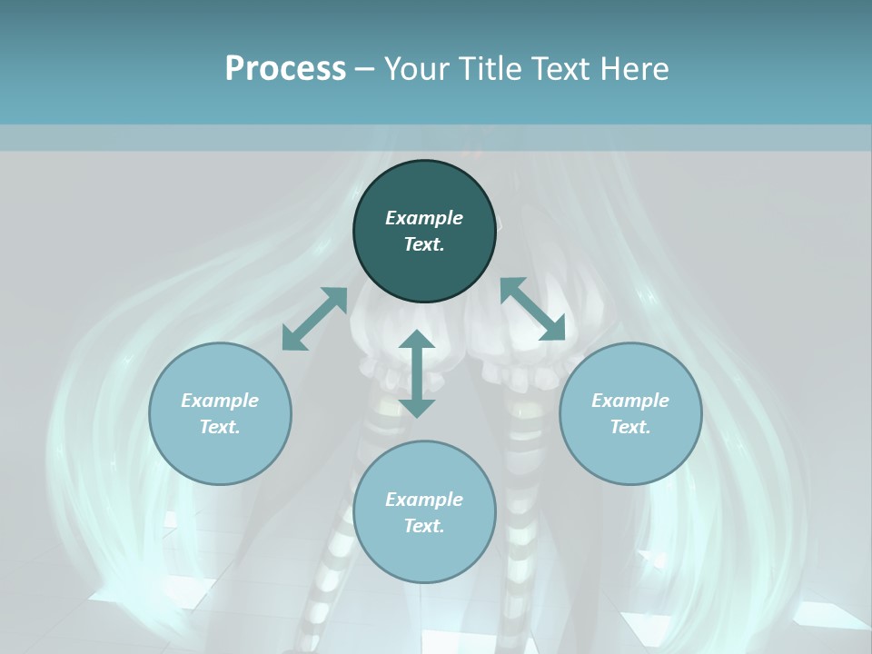 A Girl With Long Hair Is Standing In Front Of A Blue Background PowerPoint Template