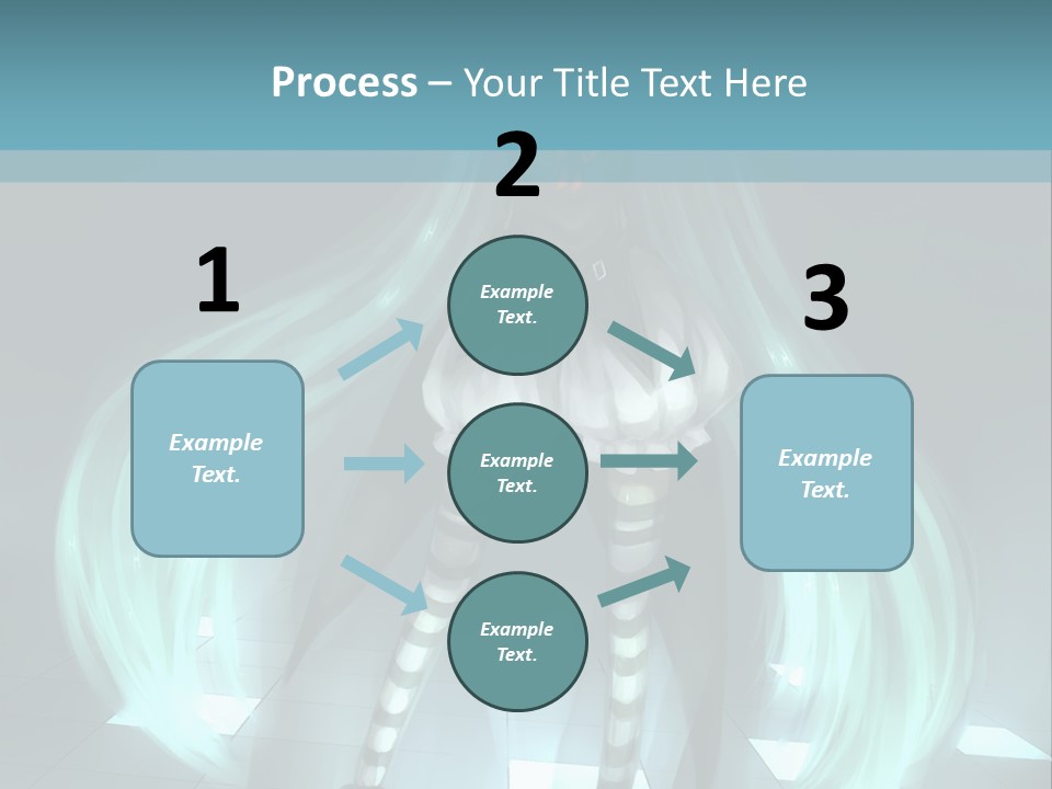 A Girl With Long Hair Is Standing In Front Of A Blue Background PowerPoint Template