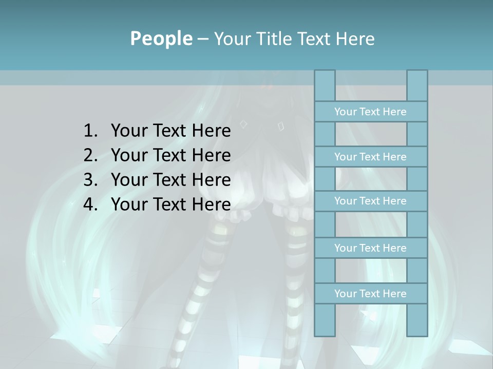 A Girl With Long Hair Is Standing In Front Of A Blue Background PowerPoint Template