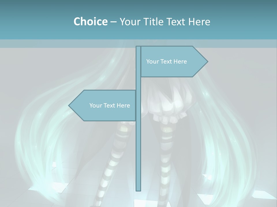 A Girl With Long Hair Is Standing In Front Of A Blue Background PowerPoint Template