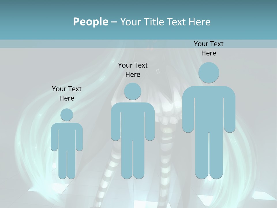 A Girl With Long Hair Is Standing In Front Of A Blue Background PowerPoint Template