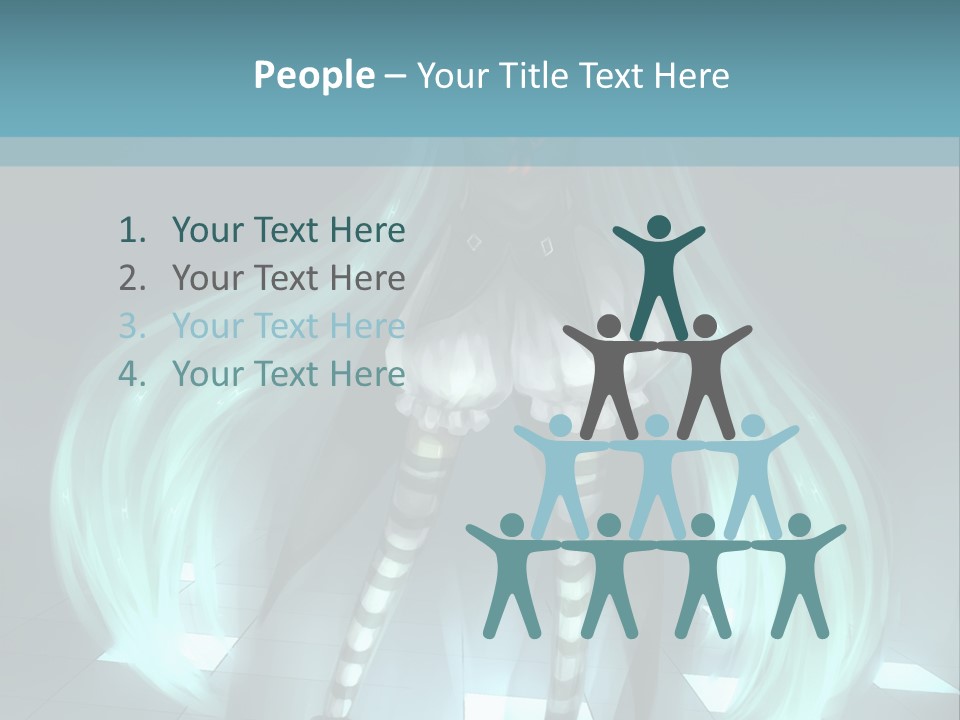 A Girl With Long Hair Is Standing In Front Of A Blue Background PowerPoint Template