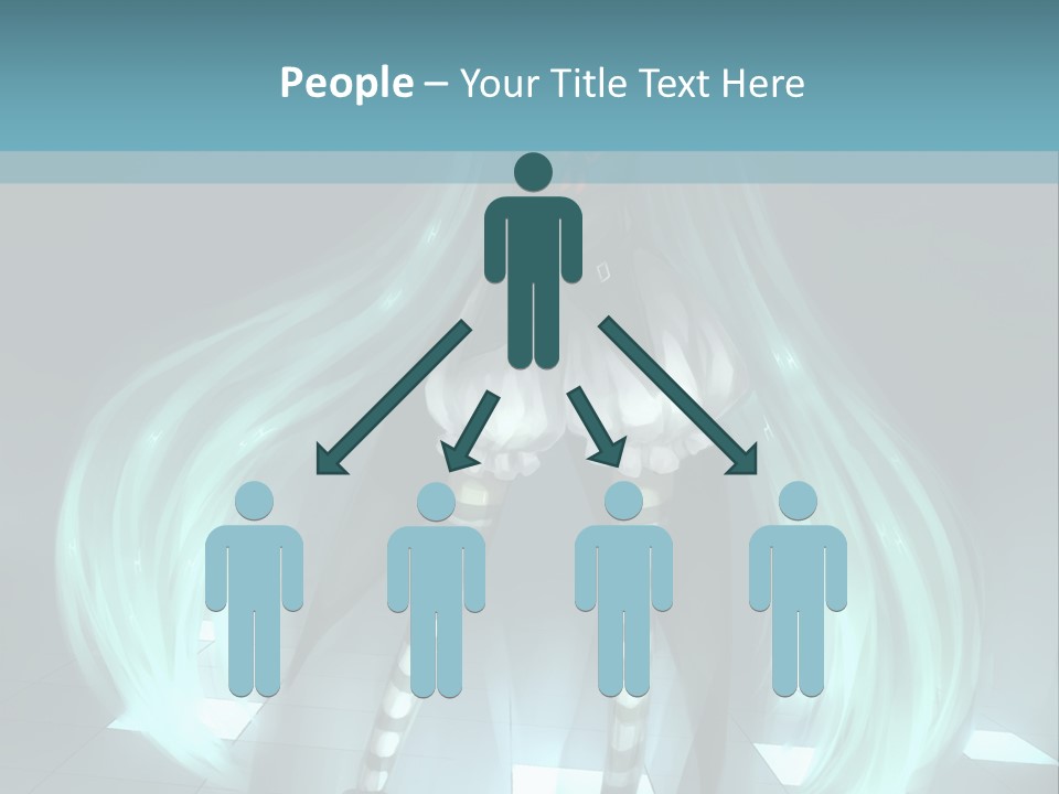 A Girl With Long Hair Is Standing In Front Of A Blue Background PowerPoint Template