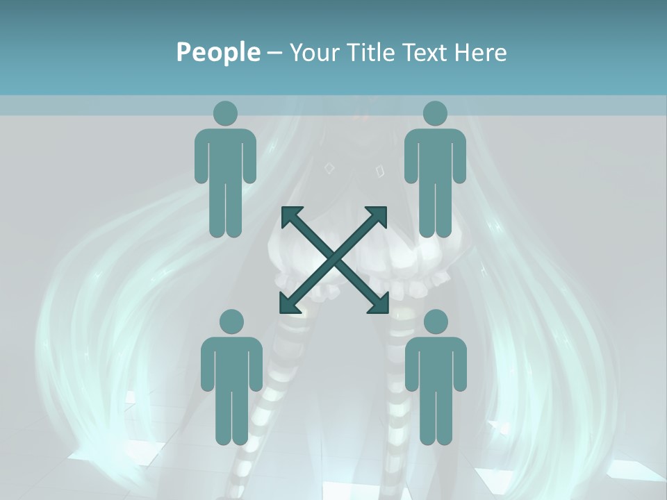 A Girl With Long Hair Is Standing In Front Of A Blue Background PowerPoint Template