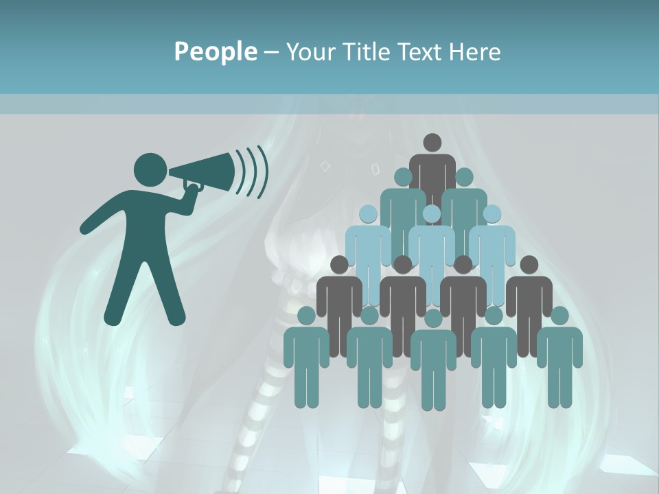 A Girl With Long Hair Is Standing In Front Of A Blue Background PowerPoint Template