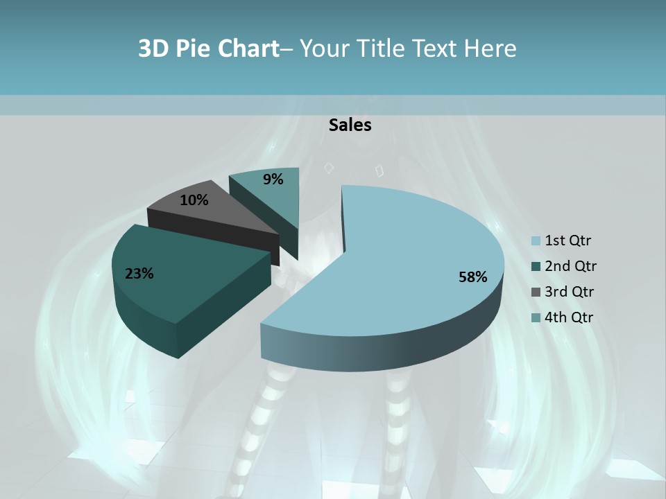 A Girl With Long Hair Is Standing In Front Of A Blue Background PowerPoint Template