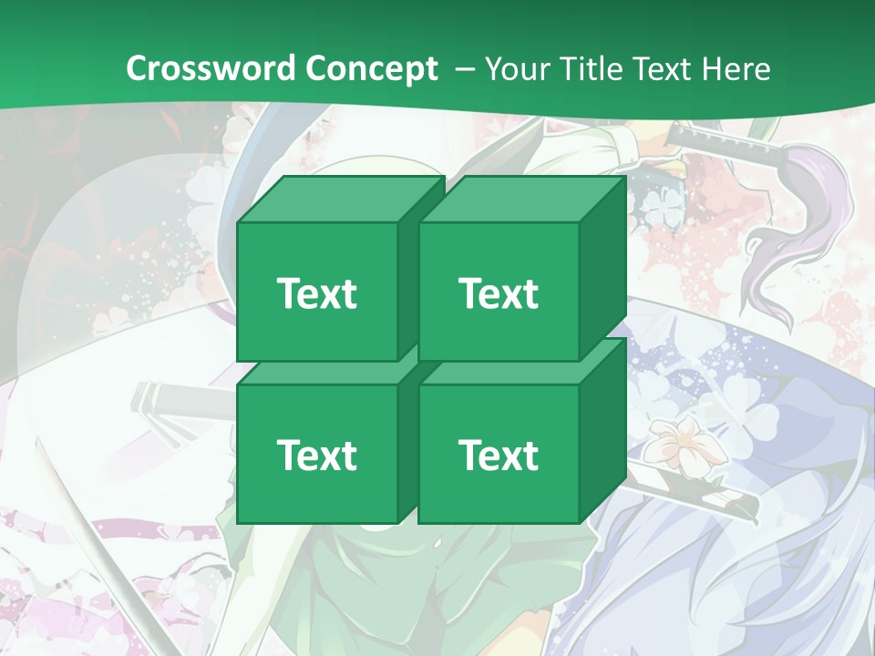 A Couple Of Anime Characters In Front Of A Green Background PowerPoint Template