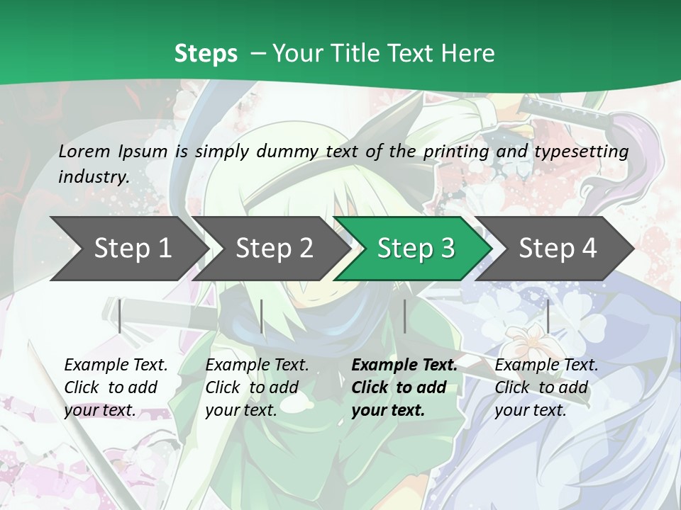 A Couple Of Anime Characters In Front Of A Green Background PowerPoint Template