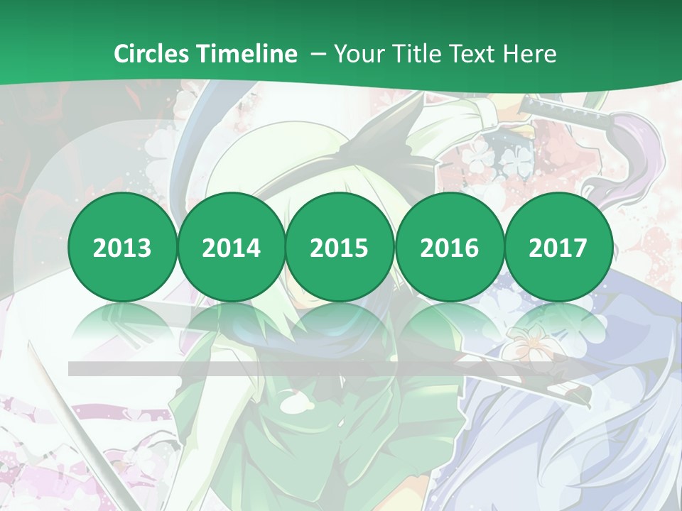 A Couple Of Anime Characters In Front Of A Green Background PowerPoint Template