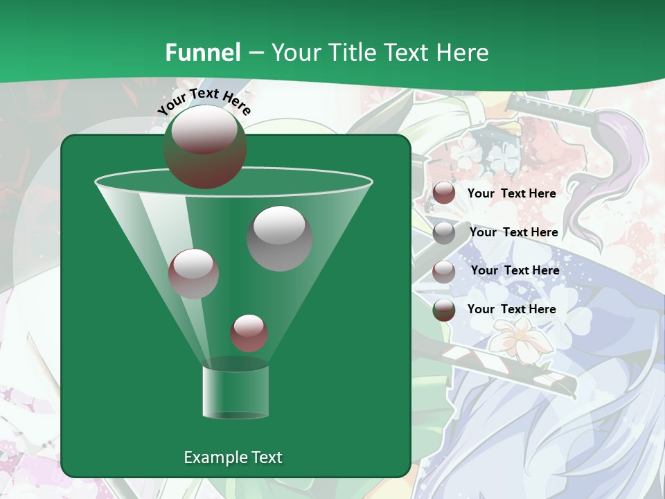 A Couple Of Anime Characters In Front Of A Green Background PowerPoint Template