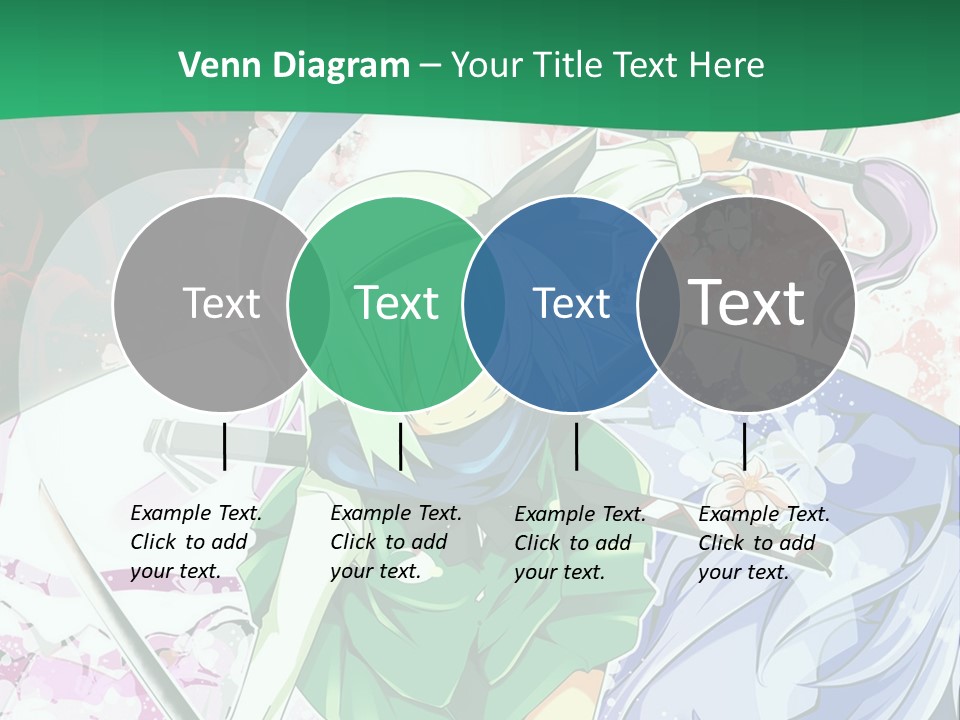 A Couple Of Anime Characters In Front Of A Green Background PowerPoint Template