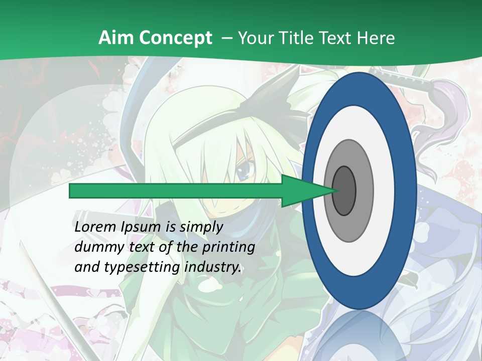 A Couple Of Anime Characters In Front Of A Green Background PowerPoint Template