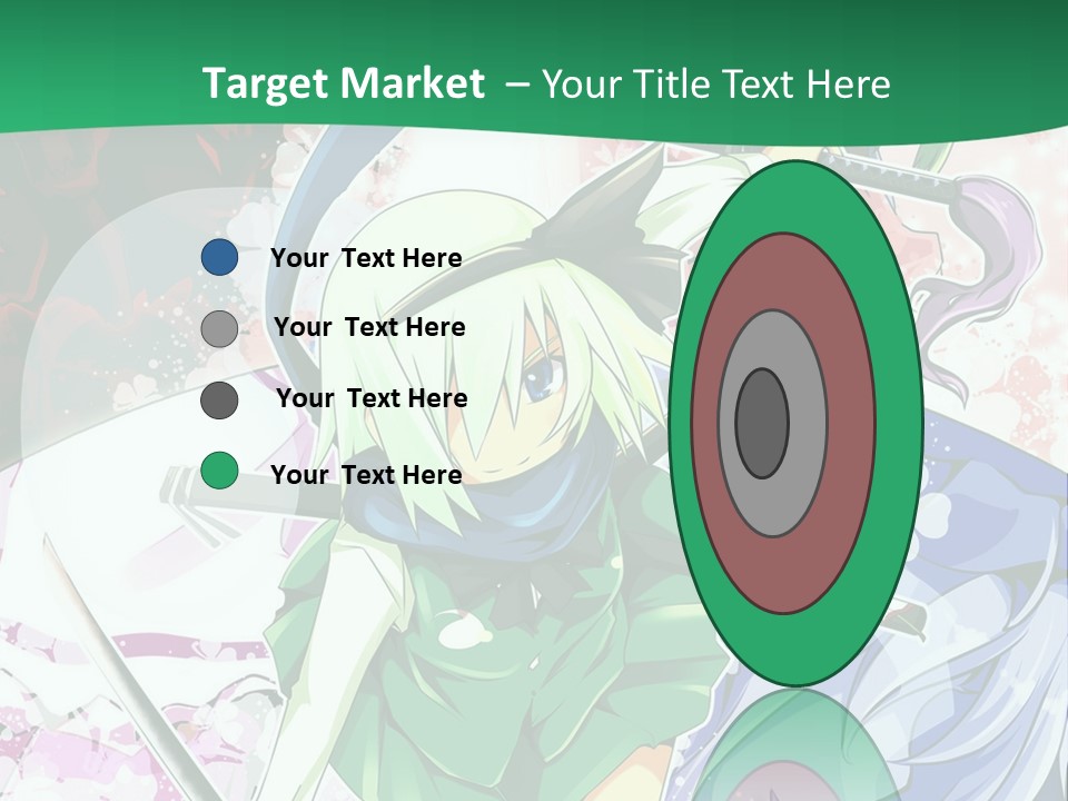 A Couple Of Anime Characters In Front Of A Green Background PowerPoint Template
