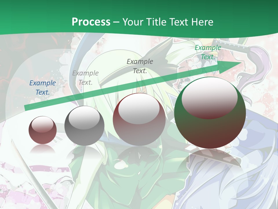 A Couple Of Anime Characters In Front Of A Green Background PowerPoint Template