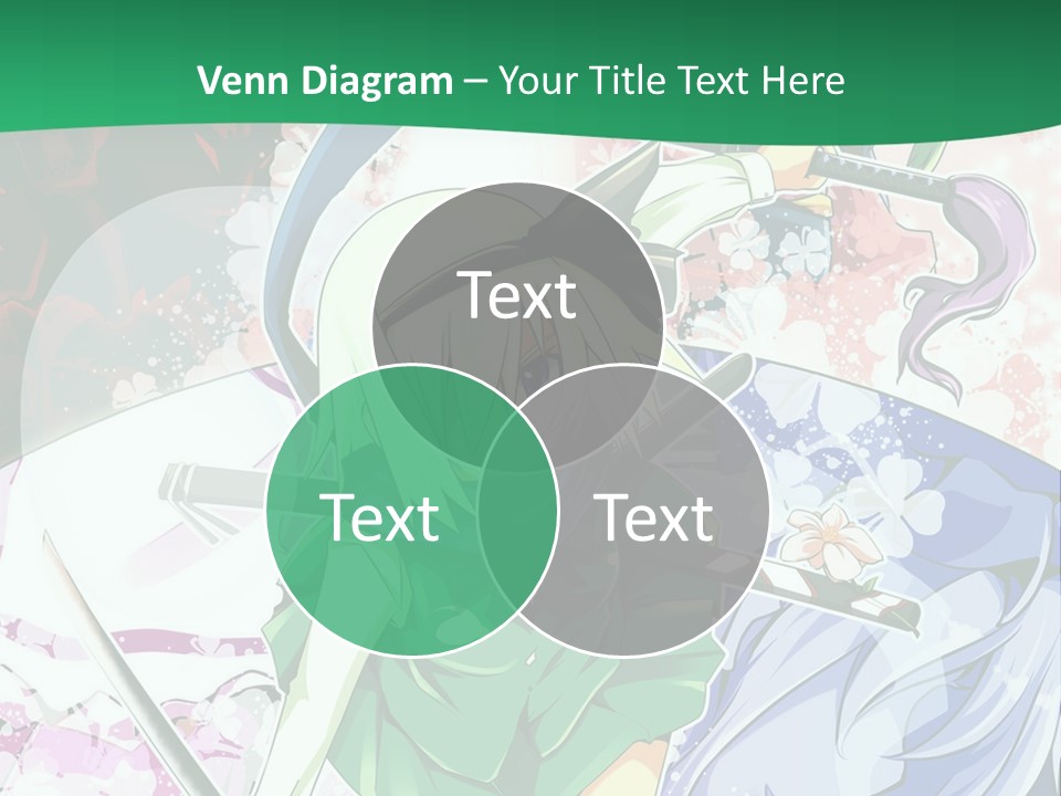 A Couple Of Anime Characters In Front Of A Green Background PowerPoint Template