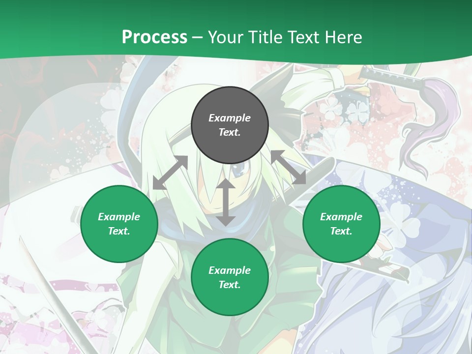 A Couple Of Anime Characters In Front Of A Green Background PowerPoint Template