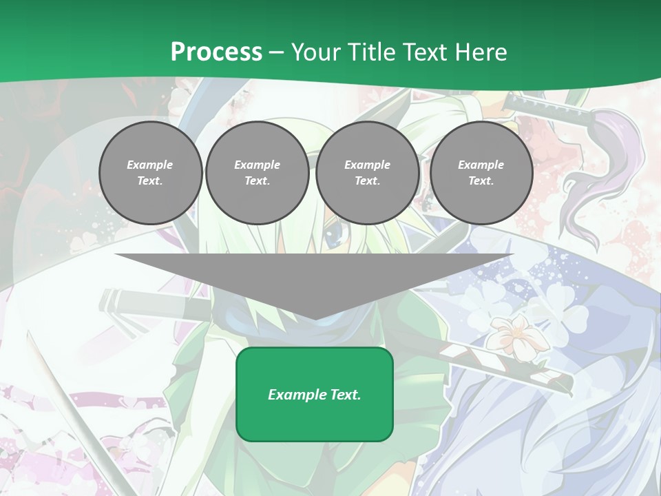 A Couple Of Anime Characters In Front Of A Green Background PowerPoint Template