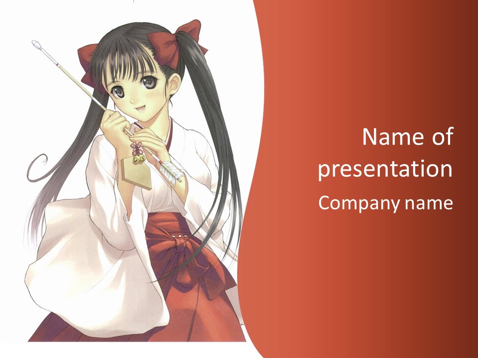 A Girl With Long Hair Holding A Sword PowerPoint Template