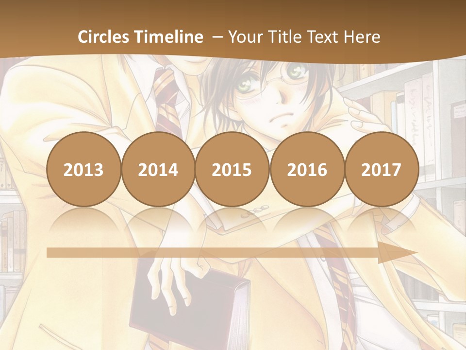 A Couple Hugging In A Library With Bookshelves In The Background PowerPoint Template