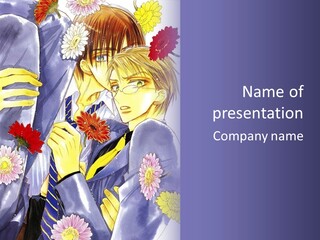 A Couple Of People With Flowers In Their Hair PowerPoint Template