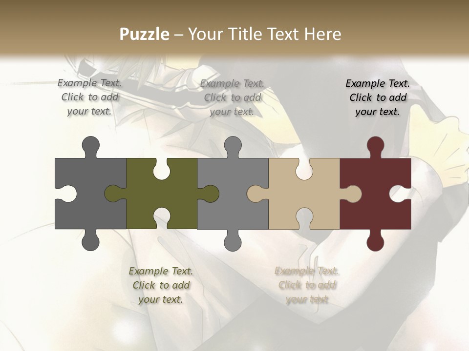 A Couple Of Anime Characters Hugging Each Other PowerPoint Template