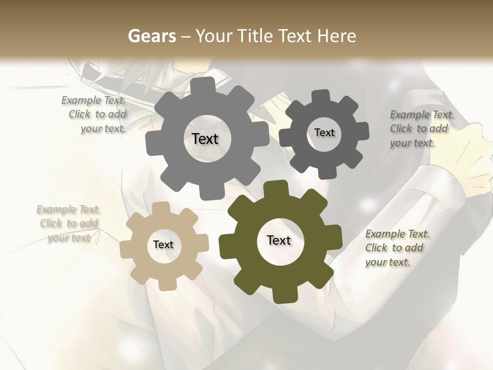 A Couple Of Anime Characters Hugging Each Other PowerPoint Template