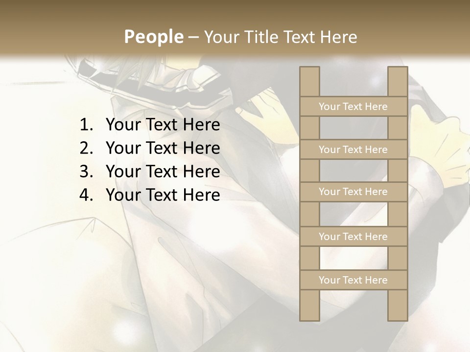 A Couple Of Anime Characters Hugging Each Other PowerPoint Template