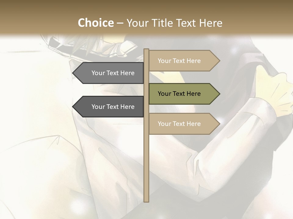 A Couple Of Anime Characters Hugging Each Other PowerPoint Template
