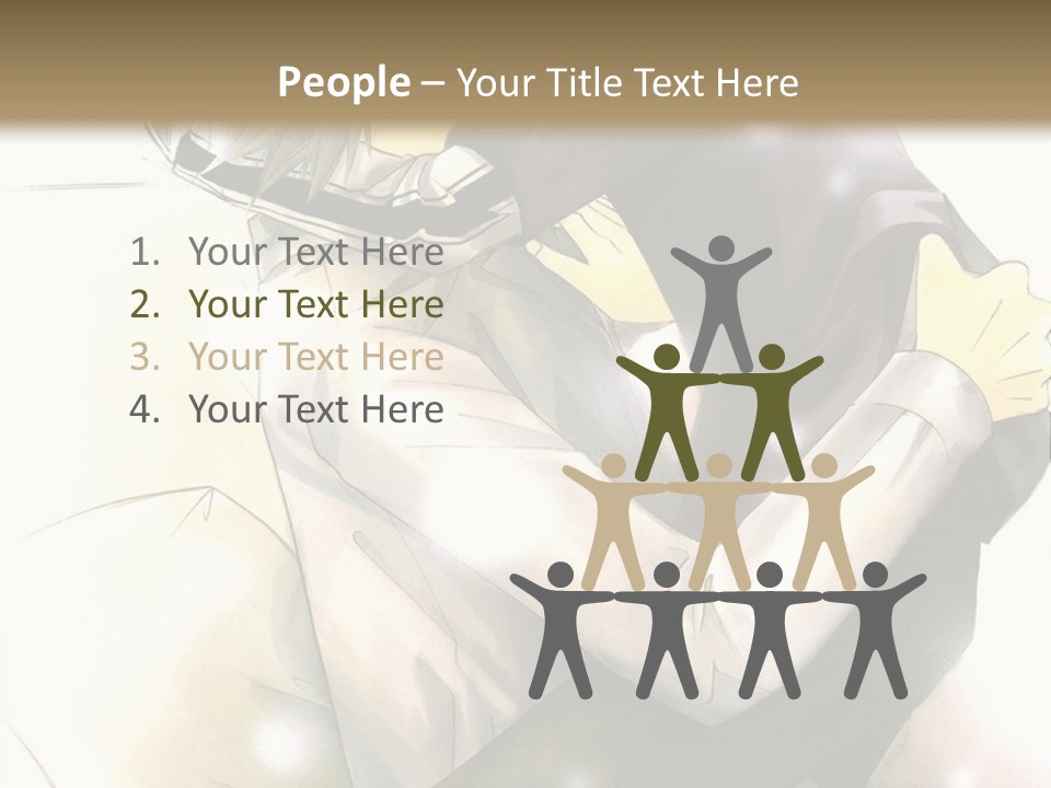 A Couple Of Anime Characters Hugging Each Other PowerPoint Template