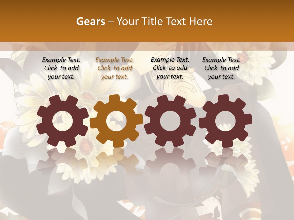 A Woman Sitting On A Tree With Flowers In Her Hand PowerPoint Template