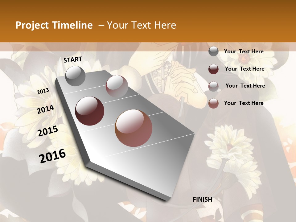 A Woman Sitting On A Tree With Flowers In Her Hand PowerPoint Template