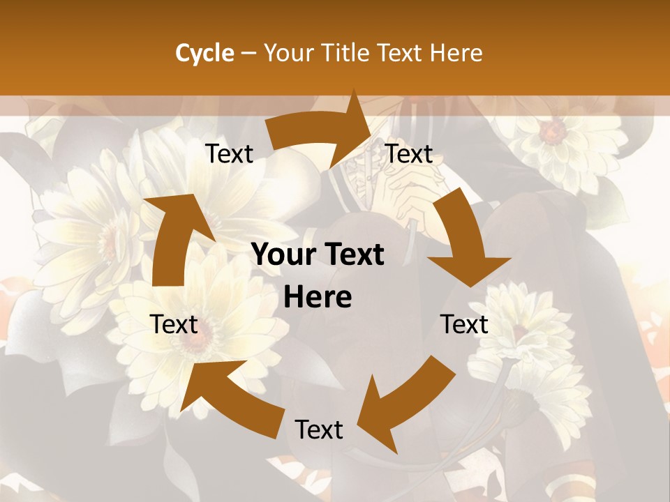 A Woman Sitting On A Tree With Flowers In Her Hand PowerPoint Template