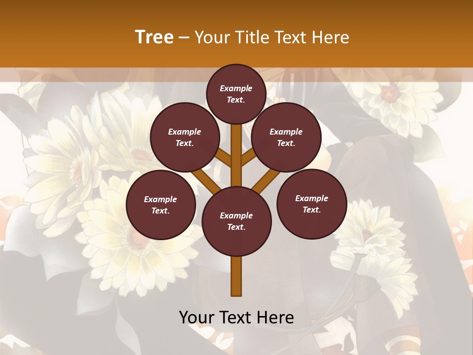 A Woman Sitting On A Tree With Flowers In Her Hand PowerPoint Template