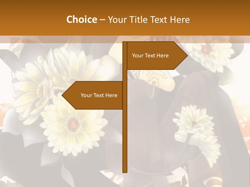 A Woman Sitting On A Tree With Flowers In Her Hand PowerPoint Template