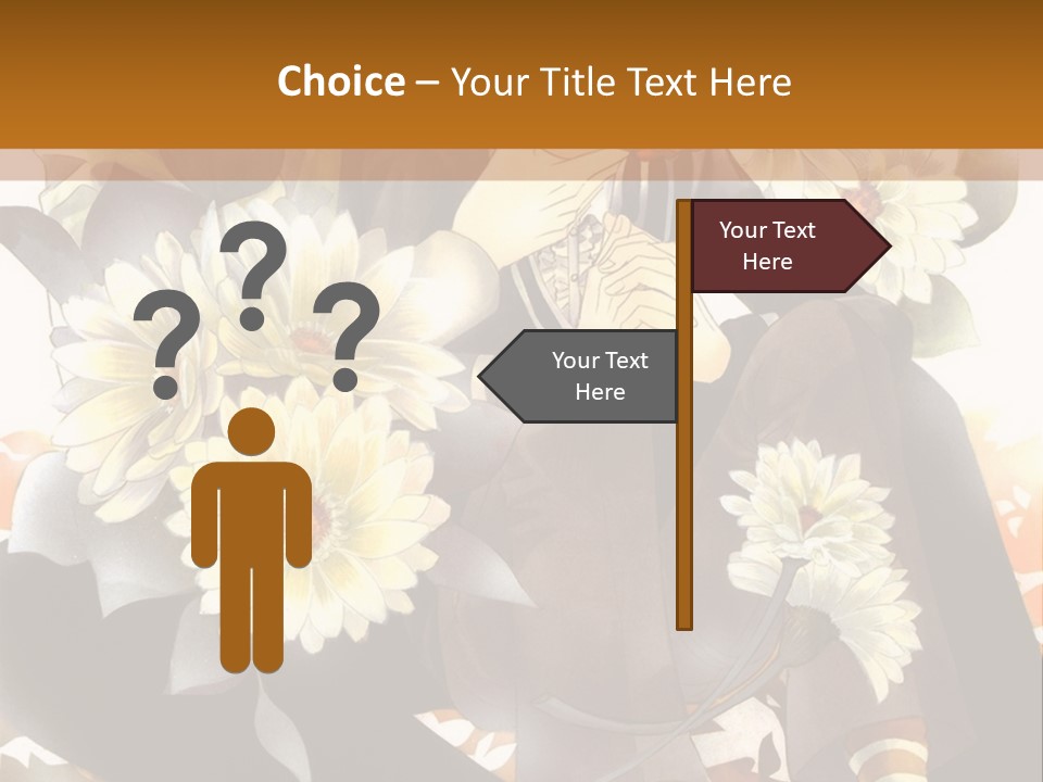 A Woman Sitting On A Tree With Flowers In Her Hand PowerPoint Template