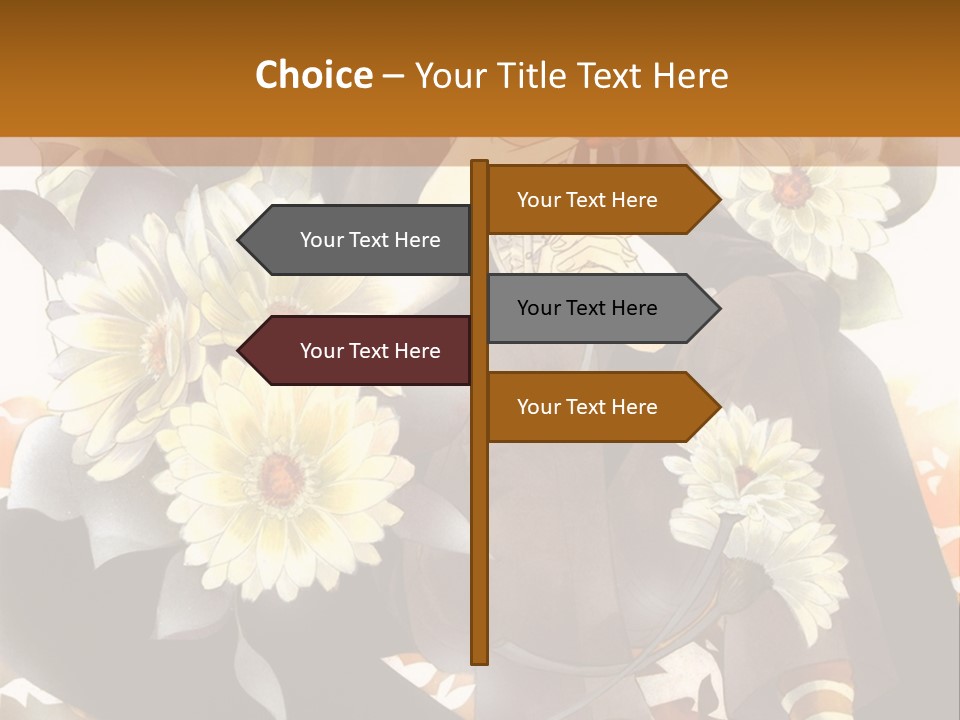 A Woman Sitting On A Tree With Flowers In Her Hand PowerPoint Template