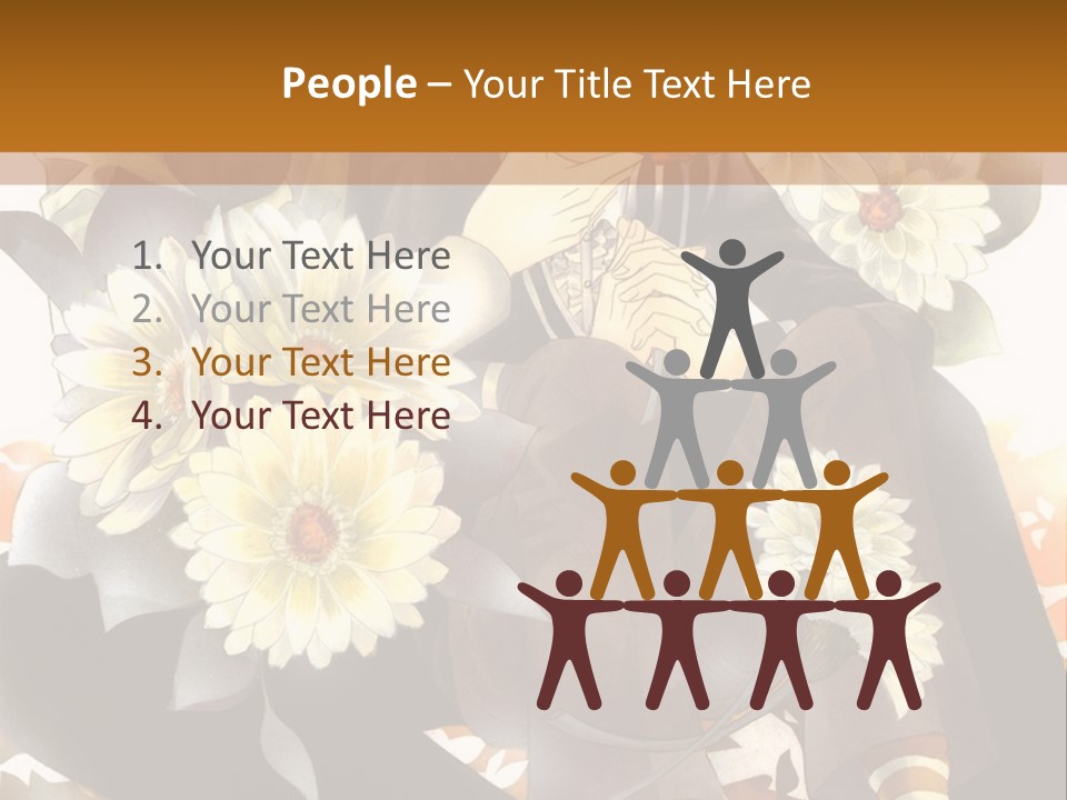 A Woman Sitting On A Tree With Flowers In Her Hand PowerPoint Template