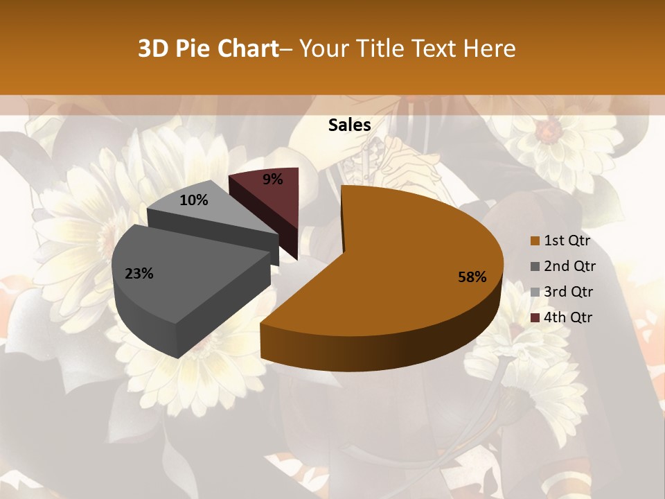 A Woman Sitting On A Tree With Flowers In Her Hand PowerPoint Template