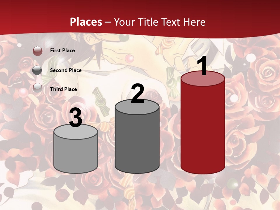 A Man And A Woman Are Hugging With Roses On Them PowerPoint Template