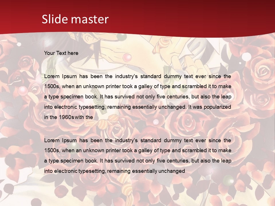 A Man And A Woman Are Hugging With Roses On Them PowerPoint Template