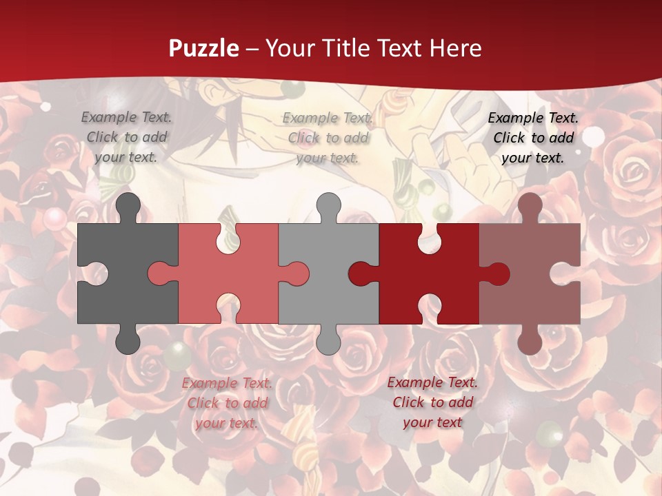 A Man And A Woman Are Hugging With Roses On Them PowerPoint Template