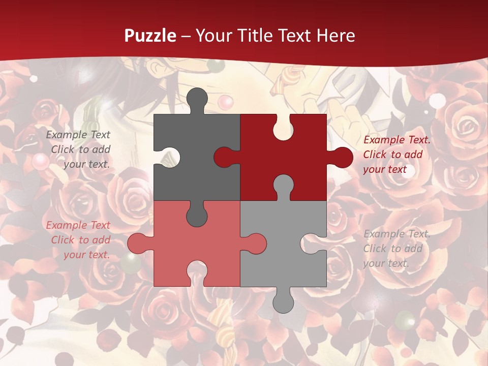 A Man And A Woman Are Hugging With Roses On Them PowerPoint Template