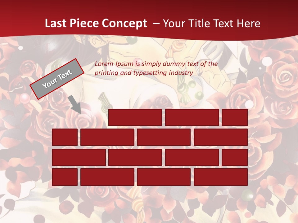 A Man And A Woman Are Hugging With Roses On Them PowerPoint Template