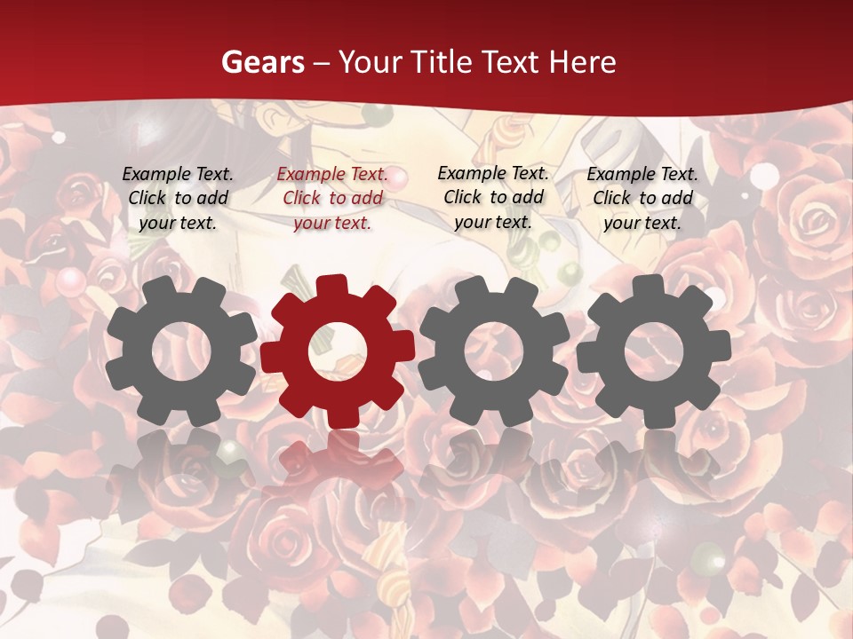 A Man And A Woman Are Hugging With Roses On Them PowerPoint Template