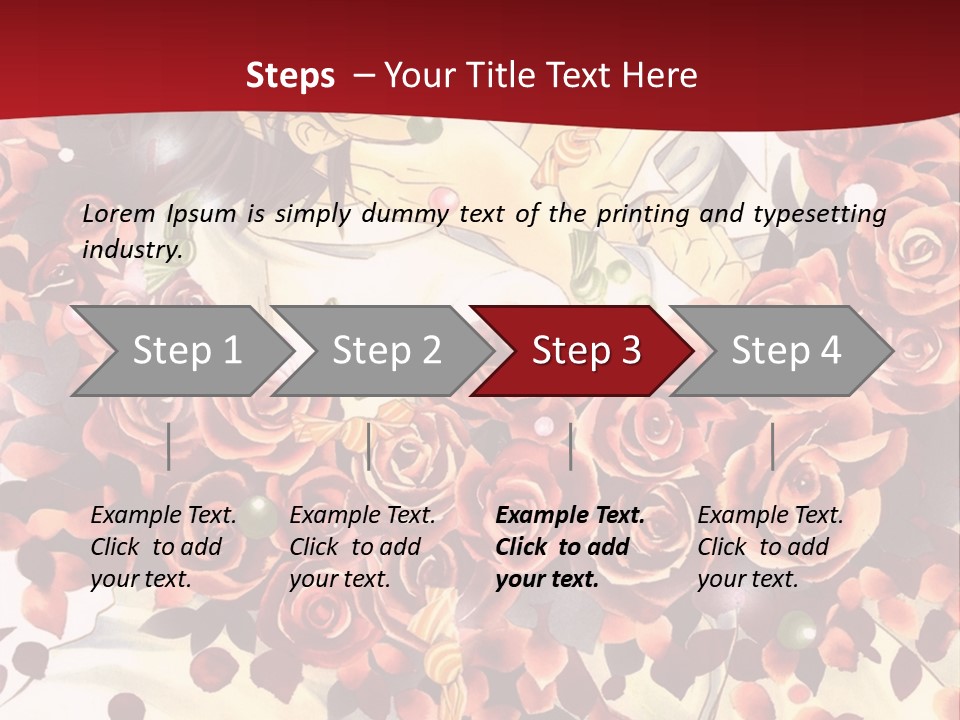 A Man And A Woman Are Hugging With Roses On Them PowerPoint Template