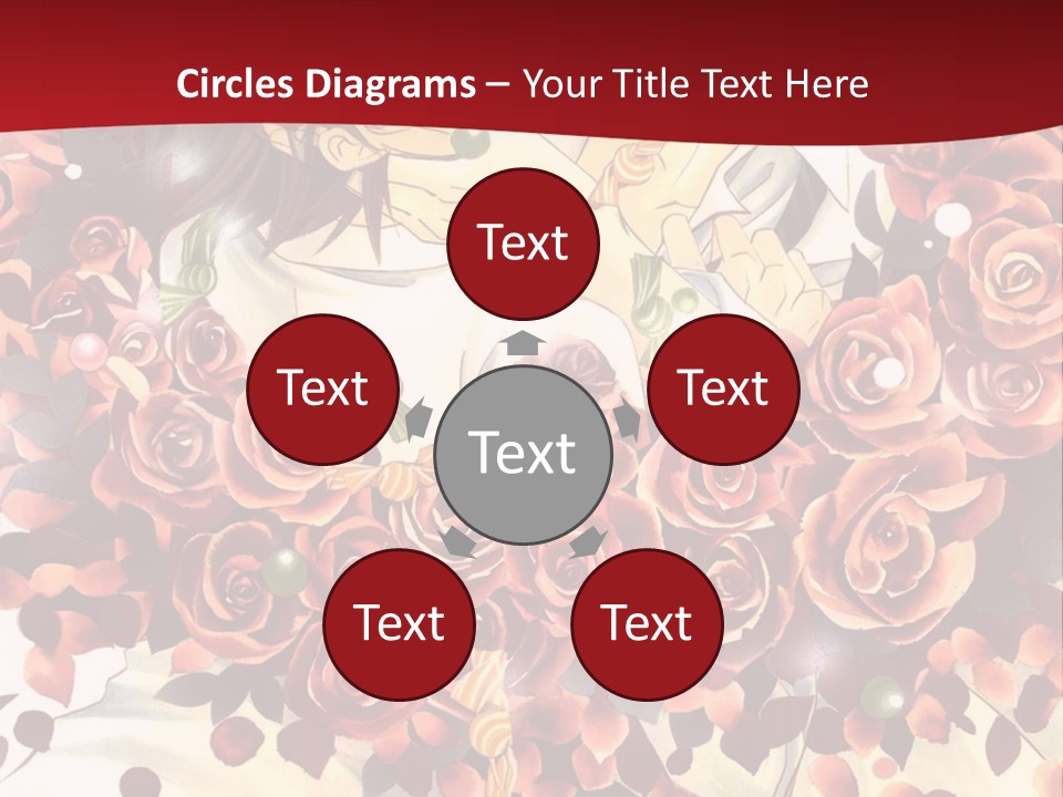 A Man And A Woman Are Hugging With Roses On Them PowerPoint Template