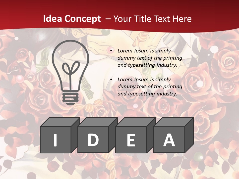 A Man And A Woman Are Hugging With Roses On Them PowerPoint Template